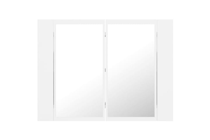 Spegelskåp med LED vit 60x12x45 cm - Vit - Inredning & dekor - Speglar - Spegelmöbler - Spegelskåp