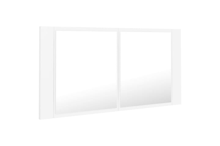 Spegelskåp med LED vit 90x12x45 cm - Vit - Inredning & dekor - Speglar - Spegelmöbler - Spegelskåp