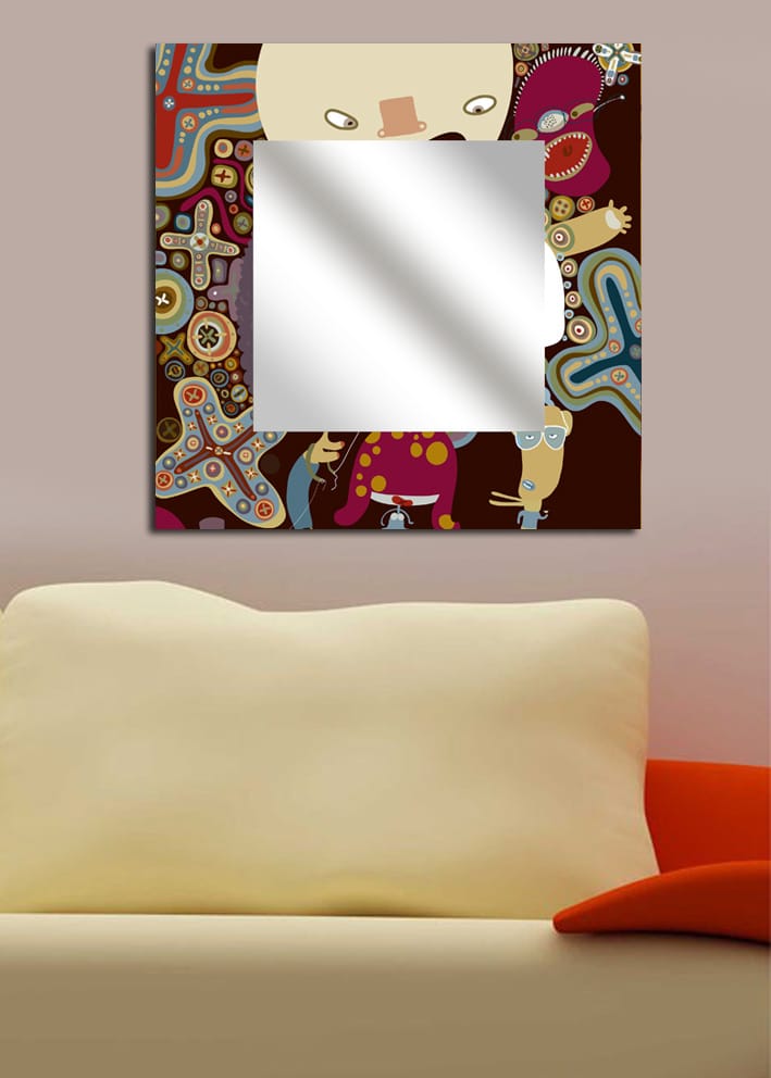ELISTA Dekorspegel 50x50 cm Abstract Plexiglas/Flerfärgad
