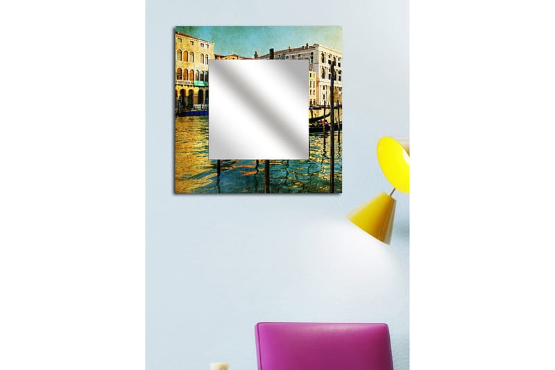 ELISTA Dekorspegel 50x50 cm City Plexiglas/Flerfärgad