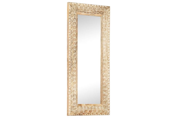 Handsnidad spegel 110x50x2,6 cm massivt mangoträ - Brun - Inredning & dekor - Speglar - Väggspegel