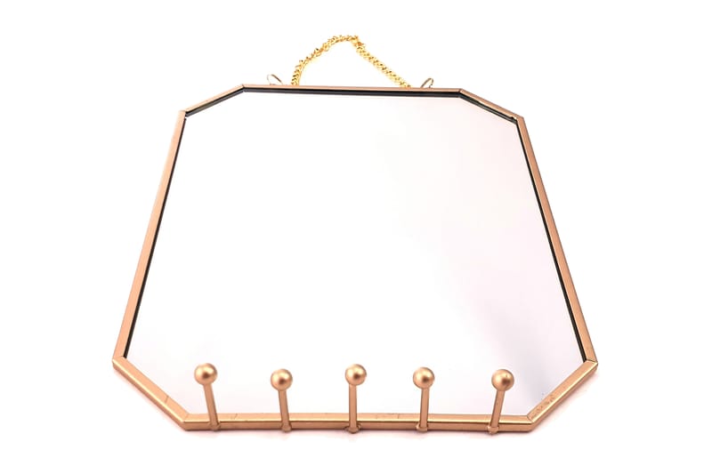 SPEGEL Amanda smyckeshållare åttakantig guldram 15x20cm - Inredning & dekor - Speglar - Väggspegel