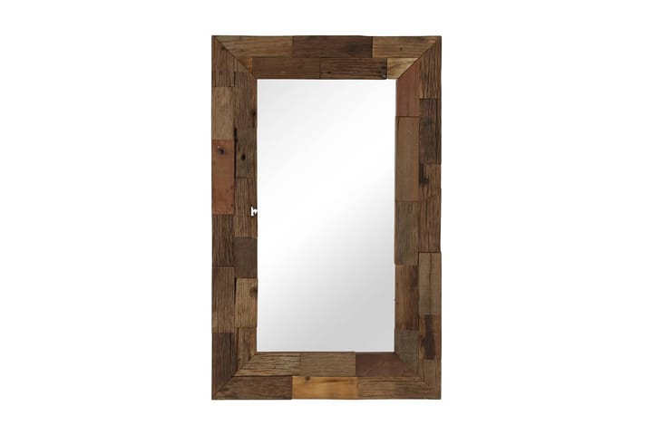 Spegel massivt återvunnet trä 50x80 cm - Brun - Inredning & dekor - Speglar - Väggspegel