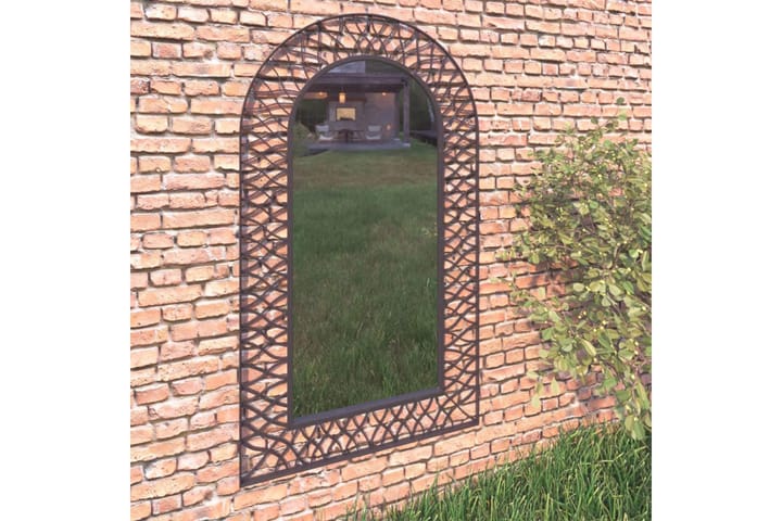 Trädgårdsspegel bågformad 60x110 cm svart - Svart - Inredning & dekor - Speglar - Väggspegel
