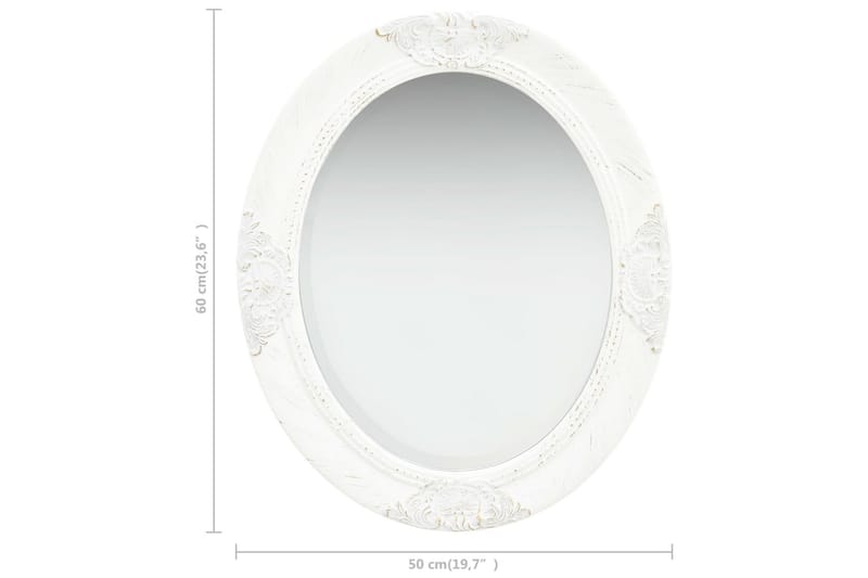 Väggspegel barockstil 50x60 cm vit - Inredning & dekor - Speglar - Väggspegel