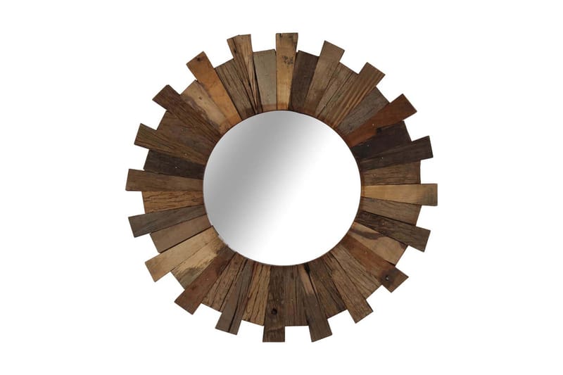 Väggspegel massivt återvunnet trä 50 cm - Brun - Inredning & dekor - Speglar - Väggspegel