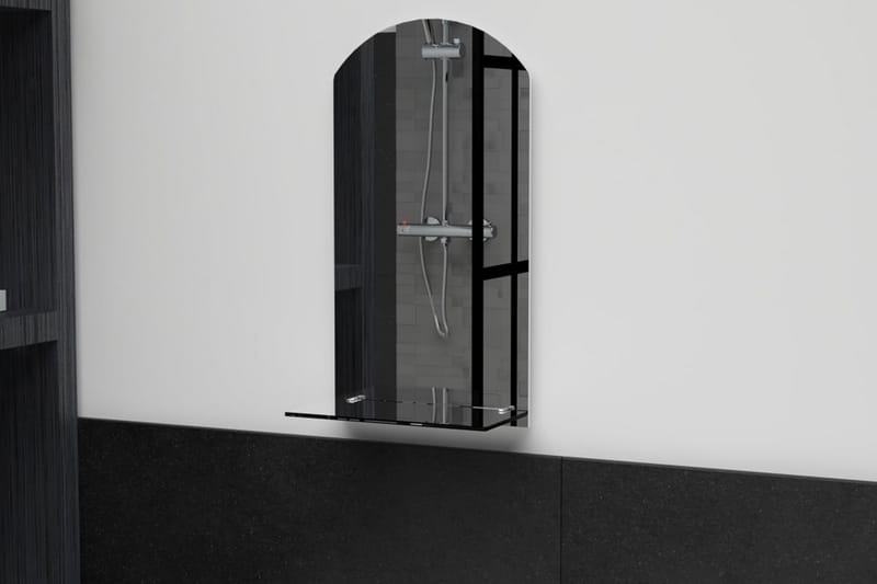 Väggspegel med hylla 20x40 cm härdat glas - Silver - Inredning & dekor - Speglar - Väggspegel