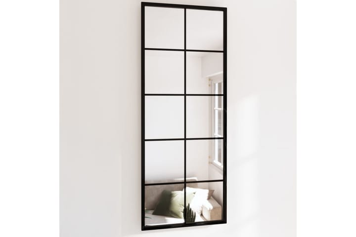 Väggspegel svart 100x40 cm metall - Svart - Inredning & dekor - Speglar - Väggspegel