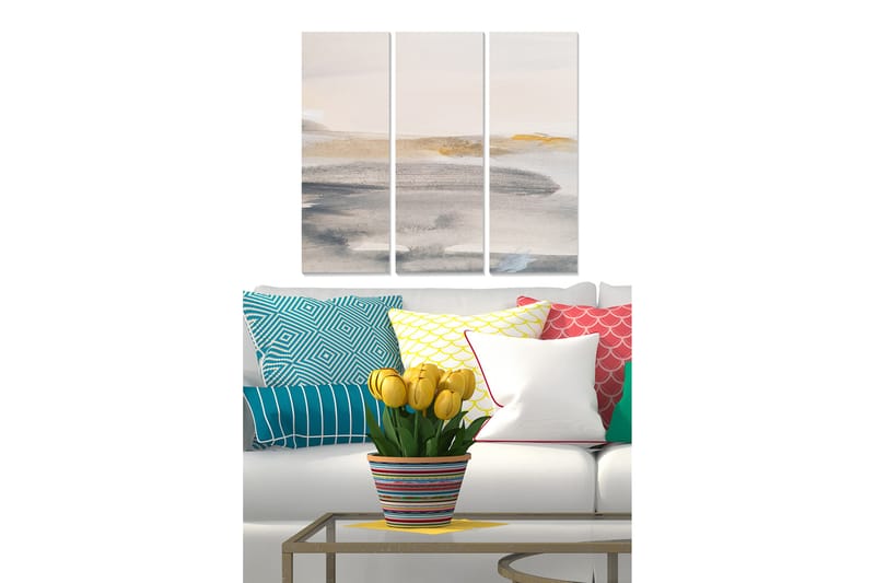 CANVASTAVLA Abstract 3-pack Flerfärgad 20x50 cm - Inredning & dekor - Tavlor & konst - Canvastavla