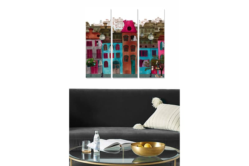 CANVASTAVLA City 3-pack Flerfärgad 20x50 cm - Inredning & dekor - Tavlor & konst - Canvastavla