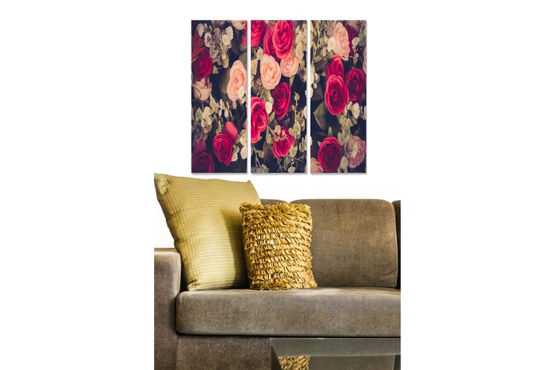 CANVASTAVLA Floral 3-pack Flerfärgad 20x50 cm - Inredning & dekor - Tavlor & konst - Canvastavla