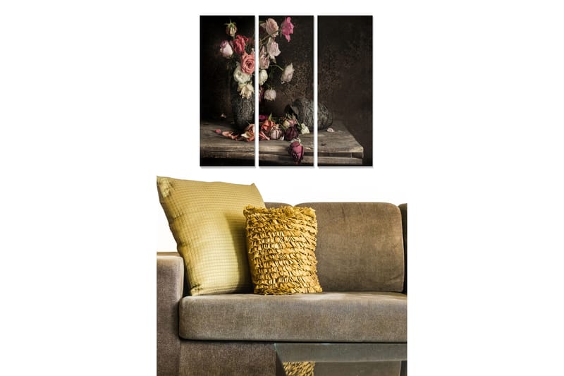 CANVASTAVLA Floral 3-pack Flerfärgad 20x50 cm - Inredning & dekor - Tavlor & konst - Canvastavla