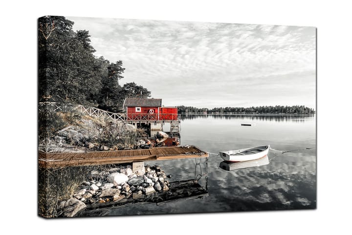 Canvastavla The Red Hut Flerfärgad|Vit 75X100 - 75x100 - Inredning & dekor - Tavlor & konst - Canvastavla