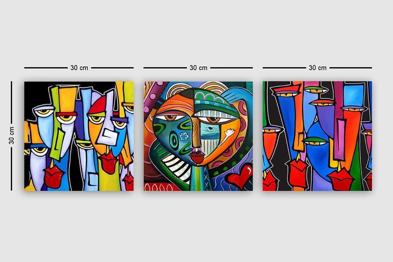 CANVASTAVLA VP Spain 3-pack Flerfärgad 30x30 cm - Inredning & dekor - Tavlor & konst - Canvastavla