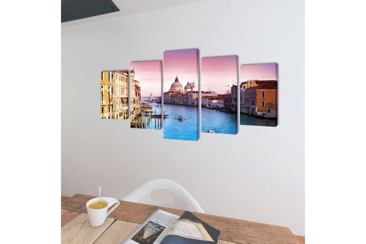 Canvastavlor set om 5 Venedig 200x100 cm - Flerfärgad - Inredning & dekor - Tavlor & konst - Canvastavla