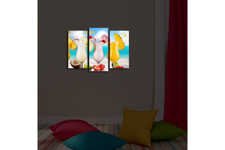 DEKORATIV Canvasmålning LED-belysning 3 Delar - Inredning & dekor - Tavlor & konst - Canvastavla