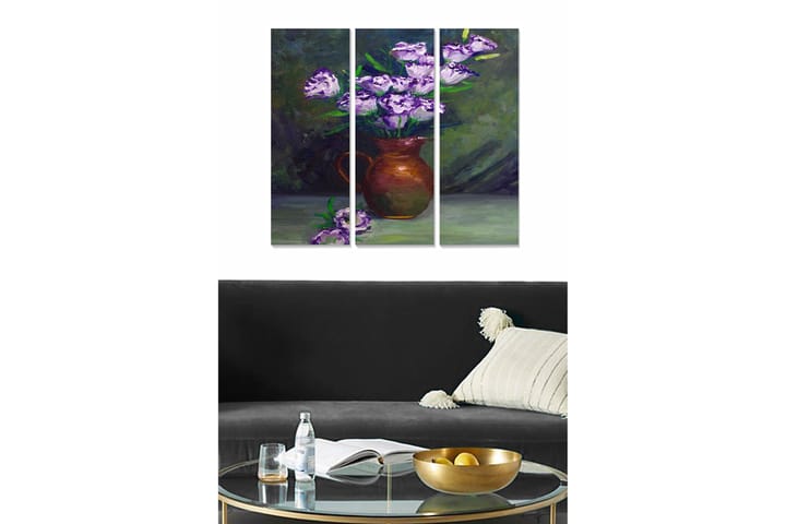 DEKORATIV MDF-MÅLNING 3-Delar 20x50 cm - Inredning & dekor - Tavlor & konst - Canvastavla
