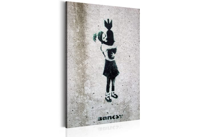Tavla Bomb Hugger By Banksy 60X90 Grå|Vit