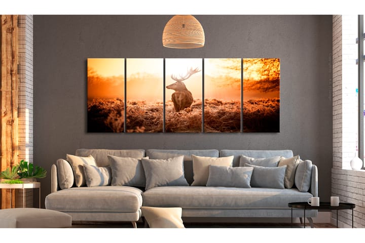 Tavla Deer At Sunset 200X80 Vit - Artgeist sp. z o. o. - Inredning & dekor - Tavlor & konst - Canvastavla