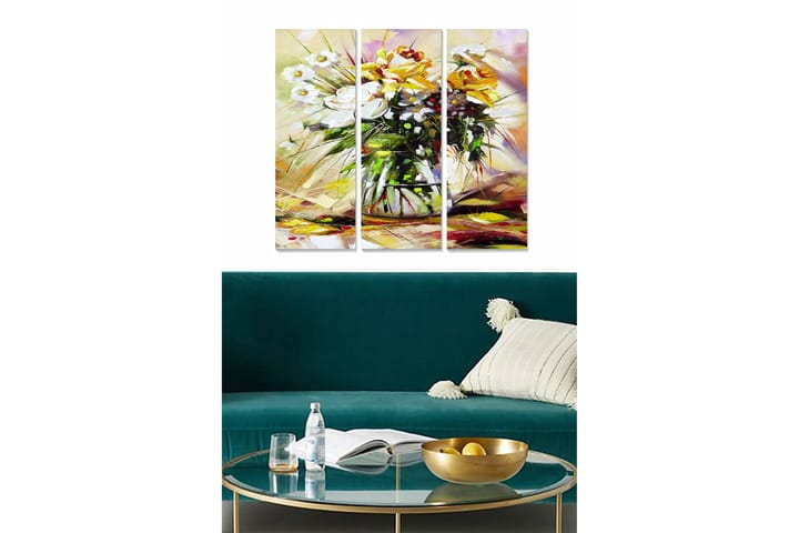 Tavla Floral 3-Pack Flerfärgad 20X50 - 20x50 cm - Inredning & dekor - Tavlor & konst - Canvastavla