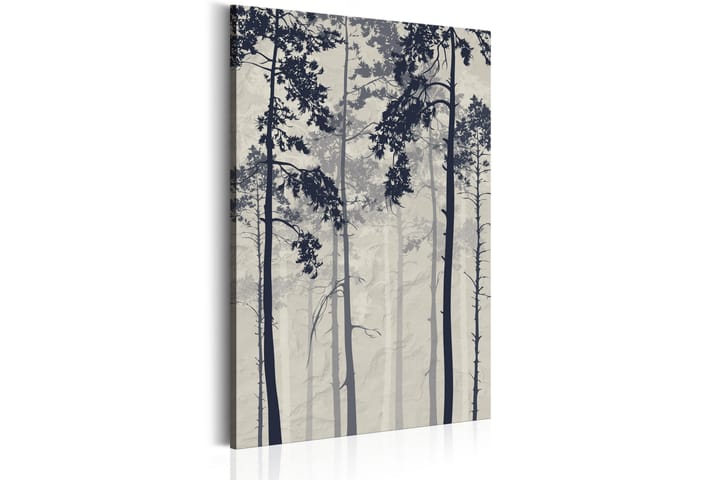 Tavla Forest In Fog 40X60 Blå|Vit