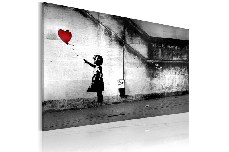 Tavla Hope Banksy 60X40 Grå|Vit