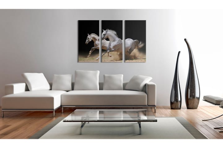 Tavla Horses- Power And Velocity 120X80 Beige|Vit|Svart - Djur - Inredning & dekor - Tavlor & konst - Canvastavla