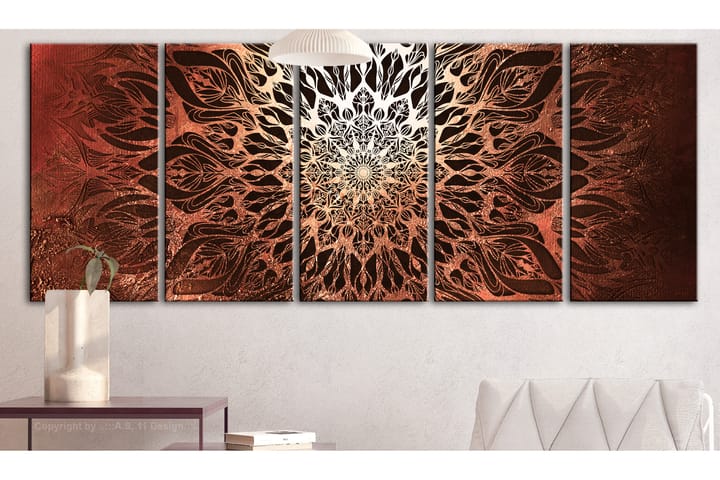 Tavla Hypnosis 5 Parts Orange Narrow 225X90 Röd - Artgeist sp. z o. o. - Inredning & dekor - Tavlor & konst - Canvastavla