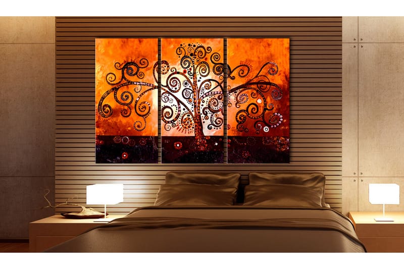 Tavla Inspired By Gustav Klimt 90X60 Orange - Artgeist sp. z o. o. - Inredning & dekor - Tavlor & konst - Canvastavla