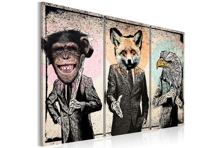 Tavla Monkey Business 120X80 Flerfärgad - Artgeist sp. z o. o. - Inredning & dekor - Tavlor & konst - Canvastavla