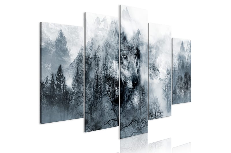 Tavla Mountain Predator 5 Parts Wide 100X50 Blå|Vit - Artgeist sp. z o. o. - Inredning & dekor - Tavlor & konst - Canvastavla