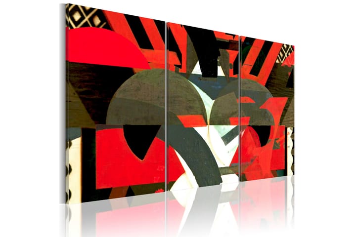 Tavla Pattern Of Abstract Forms 120X80 Röd|Flerfärgad