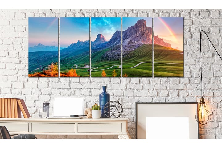 Tavla Rainbow In The Alps 225X90 Flerfärgad|Vit - Artgeist sp. z o. o. - Inredning & dekor - Tavlor & konst - Canvastavla