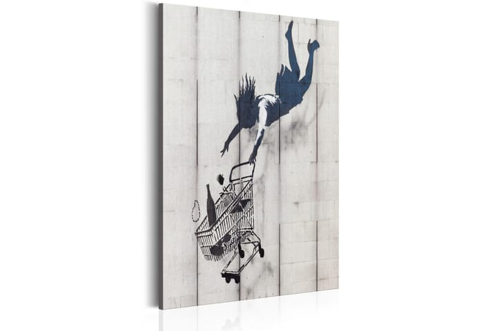 Tavla Shop Til You Drop By Banksy 60X90 Blå|Vit