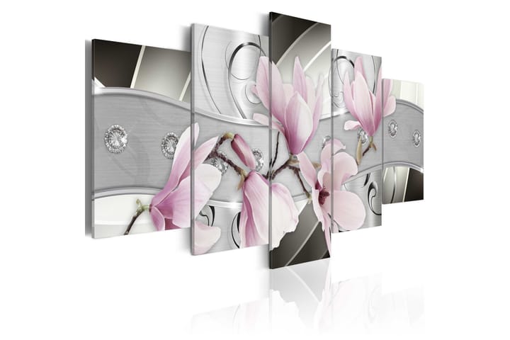 Tavla Steel Magnolias 100X50 Grå|Rosa - Blommor - Inredning & dekor - Tavlor & konst - Canvastavla