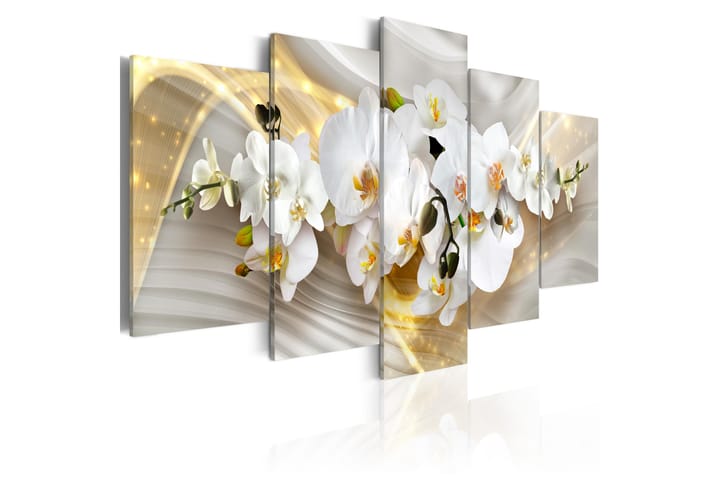 Tavla Sunny Cascade 200X100 Vit|Guld - Blommor - Inredning & dekor - Tavlor & konst - Canvastavla