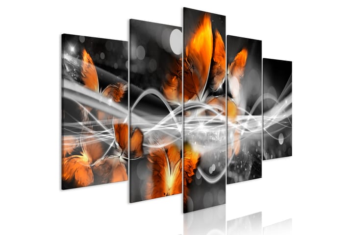Tavla Swarm Of Butterflies 200X100 Grå|Orange - Djur - Inredning & dekor - Tavlor & konst - Canvastavla