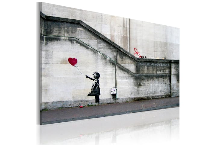 Tavla There Is Always Hope Banksy 60X40 Grå|Röd Street art