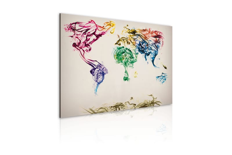 TAVLA Världskartan färgad rök spår 120x80 - Inredning & dekor - Tavlor & konst - Canvastavla