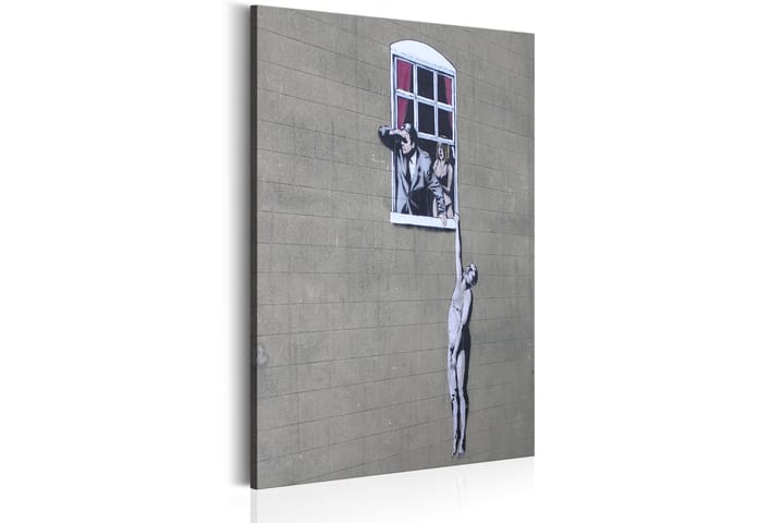 Tavla Well Hung Lover By Banksy 40X60 Grå|Lila - Street art - Inredning & dekor - Tavlor & konst - Canvastavla