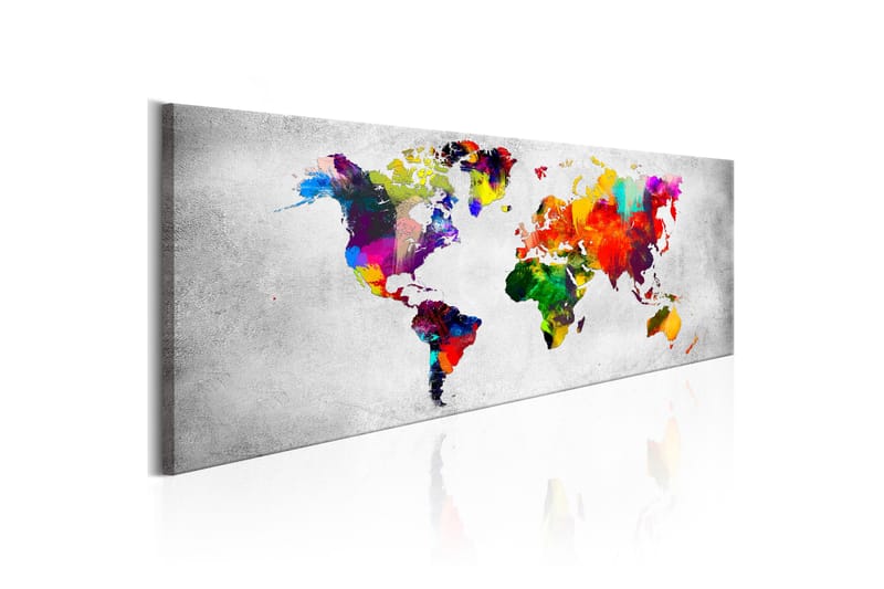 Tavla World Map Coloured Revolution 150X50 Flerfärgad|Vit - Artgeist sp. z o. o. - Inredning & dekor - Tavlor & konst - Canvastavla