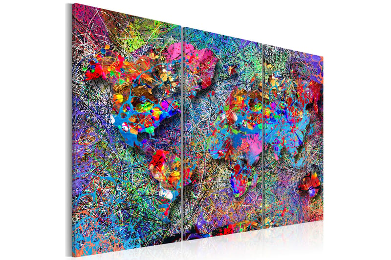 Tavla World Map Colourful Whirl 120X80 Flerfärgad - Artgeist sp. z o. o. - Inredning & dekor - Tavlor & konst - Canvastavla