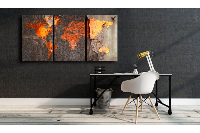 Tavla World Map Rusty World 120X60 Orange|Flerfärgad - Artgeist sp. z o. o. - Inredning & dekor - Tavlor & konst - Canvastavla