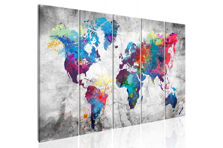 TAVLA World Map: Spilt Paint 200x80 - Inredning & dekor - Tavlor & konst - Canvastavla