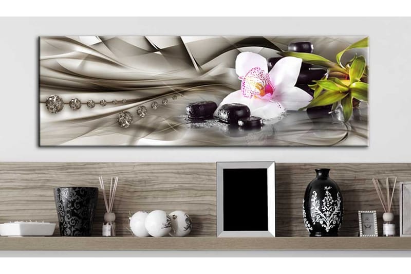 TAVLA Zen Composition Orchid Bamboo And Stones 135x45 - Artgeist sp. z o. o. - Inredning & dekor - Tavlor & konst - Canvastavla