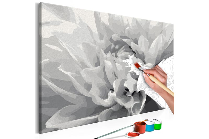 GÖR-DET-SJÄLV Målningar Black & White Flower 60x40 cm - Artgeist sp. z o. o. - Inredning & dekor - Tavlor & konst - Måla själv - Gör det själv tavlor