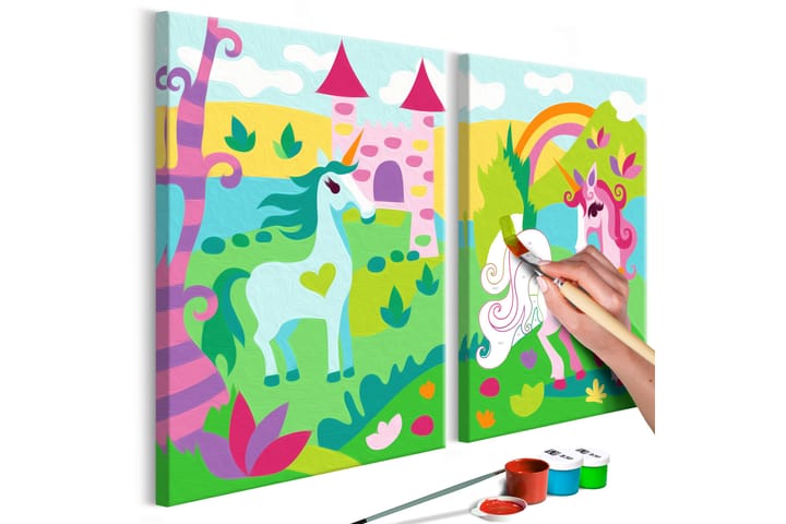 GÖR-DET-SJÄLV Målningar Fairytale Unicorns 33x23 cm