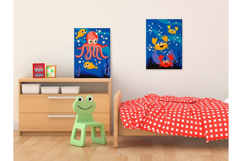 GÖR-DET-SJÄLV Målningar Ocean Animals 33x23 cm - Inredning & dekor - Tavlor & konst - Måla själv - Gör det själv tavlor