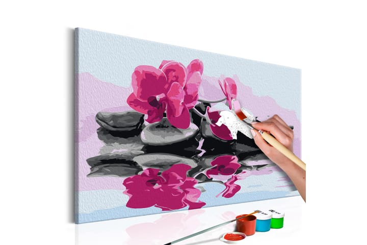 GÖR-DET-SJÄLV Målningar Orchid With Zen Stones 60x40 cm - Inredning & dekor - Tavlor & konst - Måla själv - Gör det själv tavlor