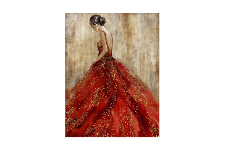 Oljemålning Silvery 60x80cm Kvinna i röd klänningen - Inredning & dekor - Tavlor & konst - Oljemålning